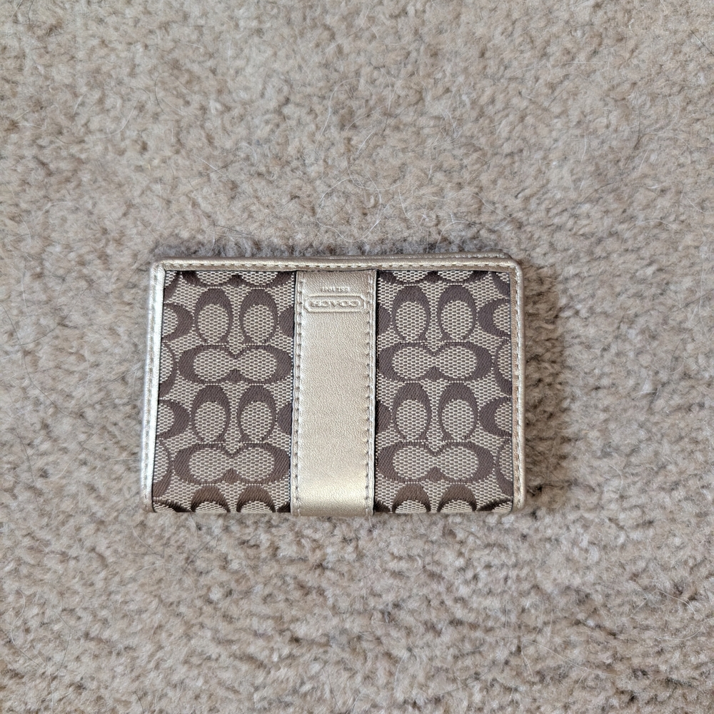 Coach Brown and Gold Card Holder